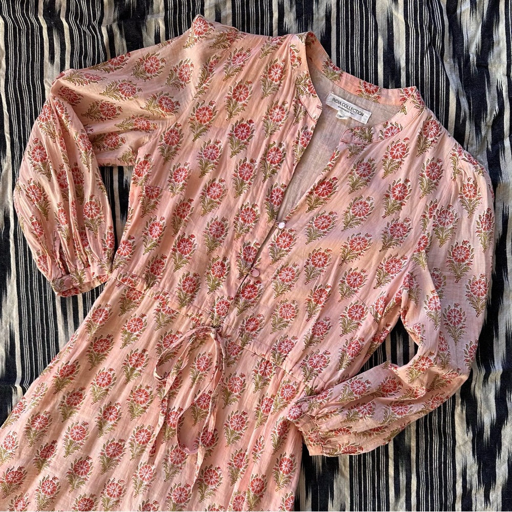 Organic cotton block print dress